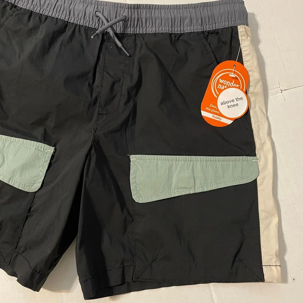 Wonder Nation Boys Swim Shorts Size L (10-12) Husky Pockets NEW